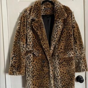 SOLD BRANDY MELVILLE MICA LEOPARD FUR COAT